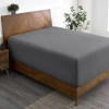 Bare Home 24" Extra Deep Pocket Microfiber Fitted Sheet In Gray
