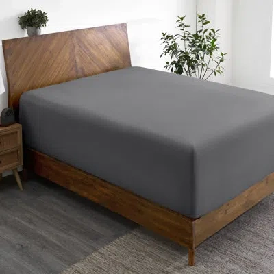 Bare Home 24" Extra Deep Pocket Microfiber Fitted Sheet In Gray