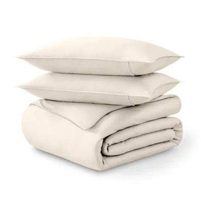 Bare Home 400 Thread Count Organic Cotton Sateen Duvet Cover And Sham Set In Neutral