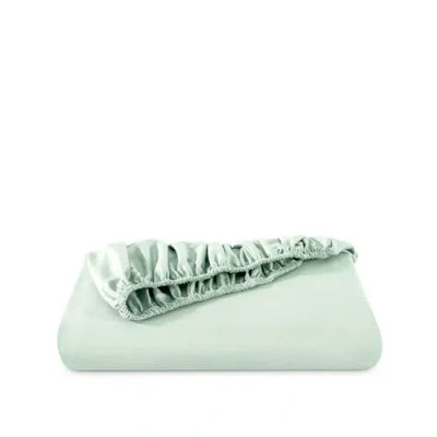 Bare Home 400 Thread Count Organic Cotton Sateen Fitted Sheet In Blue