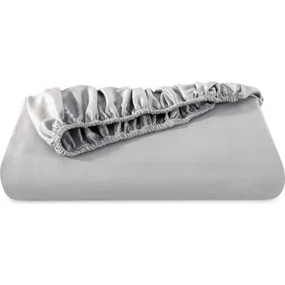 Bare Home 400 Thread Count Organic Cotton Sateen Fitted Sheet In Gray