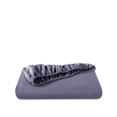Bare Home 400 Thread Count Organic Cotton Sateen Fitted Sheet In Purple
