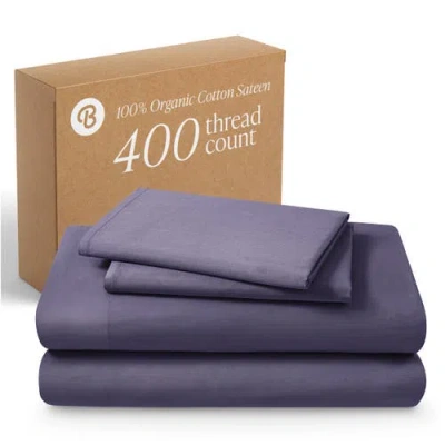 Bare Home 400 Thread Count Organic Cotton Sateen Sheet Set In Purple