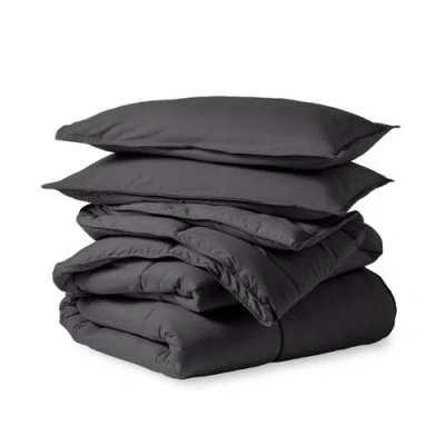 Bare Home All-season Down Alternative Comforter Set In Black