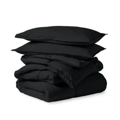Bare Home All-season Down Alternative Comforter Set In Black