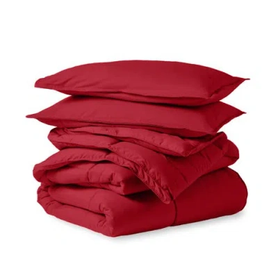 Bare Home All-season Down Alternative Comforter Set In Red