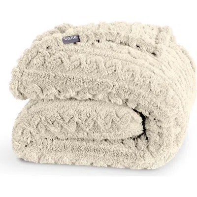 Bare Home Cable Faux Shearling Blanket In Neutral