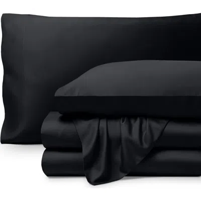 Bare Home Cooling Rayon Sheet Set In Black