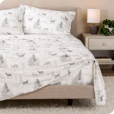 Bare Home Cotton Flannel Winter Sheet Set In White