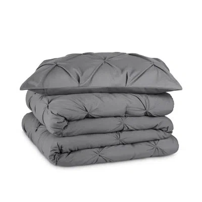 Bare Home Down Alternative Pintuck Comforter Set In Gray