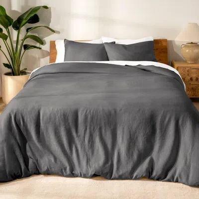 Bare Home Duvet Cover And Sham Set - Premium Ultra-soft Linen - Hypoallergenic, Easy Care In Gray