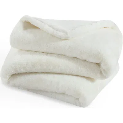 Bare Home Faux Fur Throw  Blanket In White