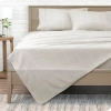 Bare Home Geometric Microfiber Sheet Set In Stone,white