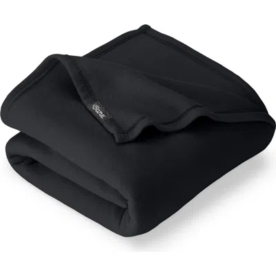Bare Home Lightweight Polar Fleece Throw Blanket In Black