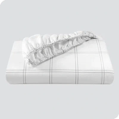Bare Home Microfiber Fitted Sheet In White;gray