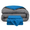 Bare Home Microfiber Reversible Bed-in-a-bag In Mediumblue,grey,medium Blue