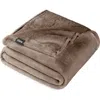 Bare Home Microplush Fleece Blanket In Brown