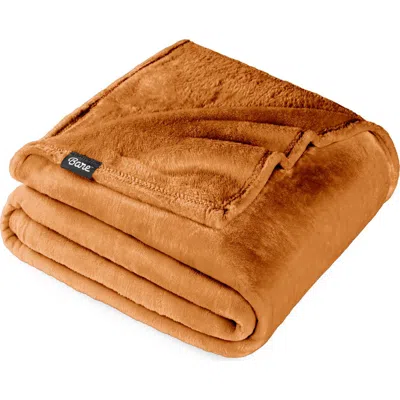Bare Home Microplush Fleece Blanket In Brown