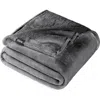 Bare Home Microplush Fleece Blanket In Gray