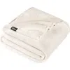 Bare Home Microplush Fleece Blanket In White