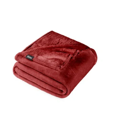 Bare Home Microplush Fleece Throw Blanket In Red