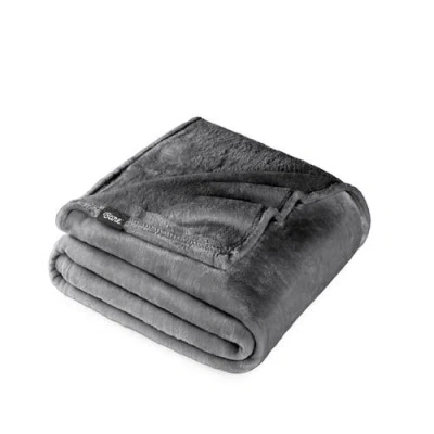 Bare Home Microplush Fleece Throw Blanket In Gray