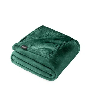 Bare Home Microplush Fleece Throw Blanket In Green
