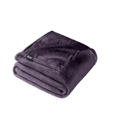 Bare Home Microplush Fleece Throw Blanket In Purple