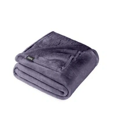 Bare Home Microplush Fleece Throw Blanket In Purple