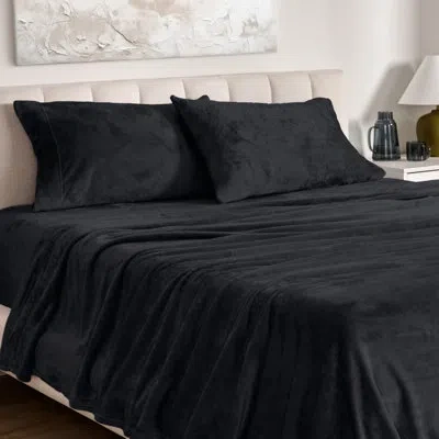 Bare Home Microplush Sheet Set In Black