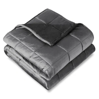 Bare Home Minky Fleece Weighted Blanket In Gray