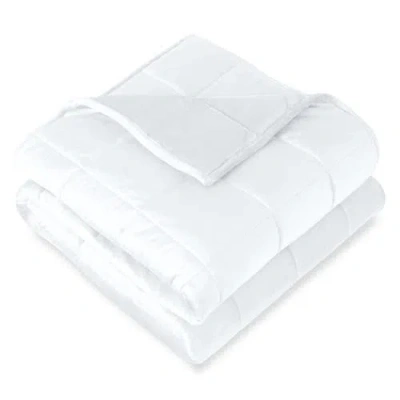 Bare Home Minky Fleece Weighted Blanket In White