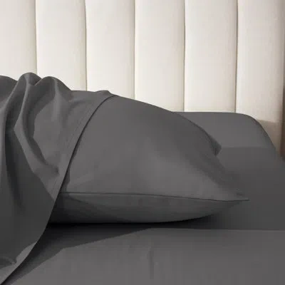 Bare Home Organic 100% Cotton Percale Pillowcase In Gray