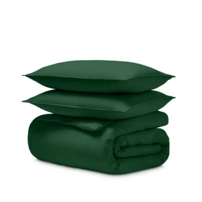 Bare Home Organic Cotton Jersey Duvet Cover & Pillowsham Set In Green
