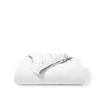 Bare Home Organic Cotton Jersey Fitted Sheet In White