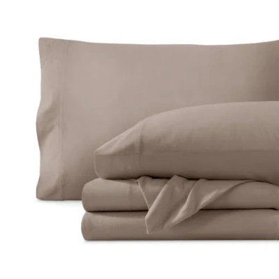 Bare Home Organic Cotton Jersey Sheet Set In Brown