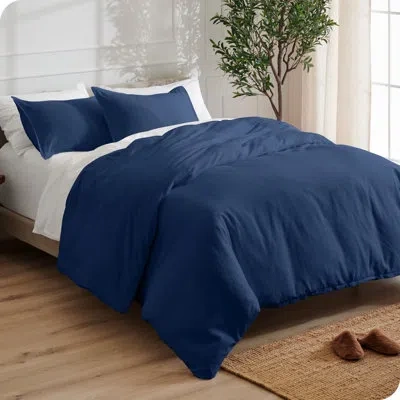 Bare Home Premium Microfiber Duvet Cover And Sham Set In Dark Blue
