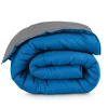 Bare Home Premium Ultra Soft Microfiber Reversible Comforter In Gray,medium Blue