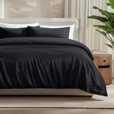 Bare Home Rayon From Bamboo Duvet Set In Black