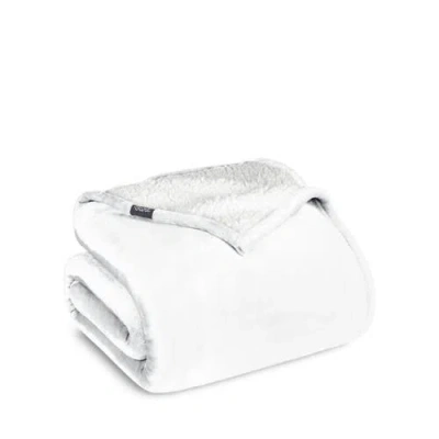 Bare Home Reversible Plush Fleece Blanket In White