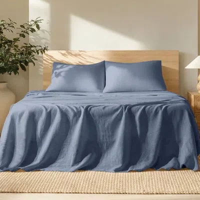 Bare Home Sheet Set - Ultra-soft Linen Bed Sheets - Deep Pocket - Bedding Sheets & Pillowcases In Indigo
