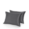 Bare Home Soft Poly Satin Pillowcase Set In Gray