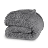 Bare Home Solid Faux Shearling Blanket In Gray