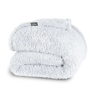 Bare Home Solid Faux Shearling Blanket In White