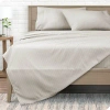 Bare Home Striped Microfiber Sheet Set In Stone,white