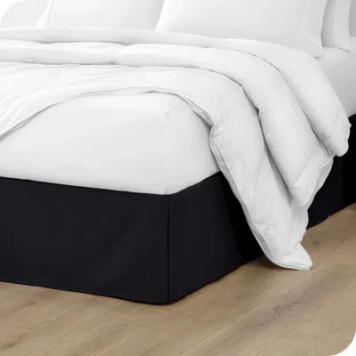 Bare Home Tailored 15" Pleated Bed Skirt In Black