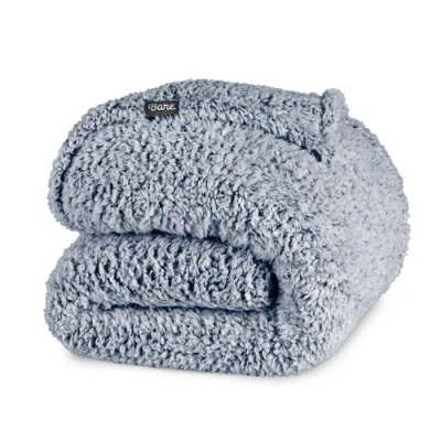Bare Home Tipped Faux Shearling Blanket In Gray