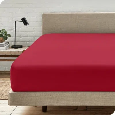 Bare Home Ultra-soft Microfiber Deep Pocket Fitted Sheet In Red