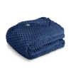 Bare Home Waffle Microplush Fleece Throw Blanket In Blue