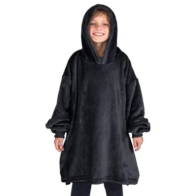 Bare Home Y Wearable Blanket Microplush Side Pockets In Black